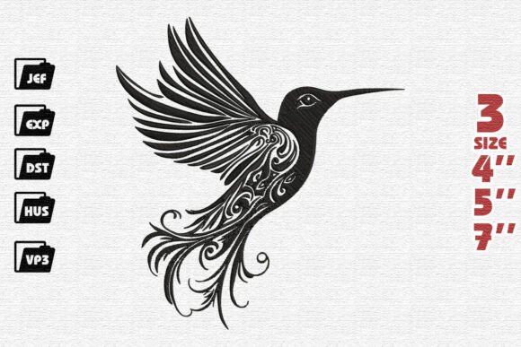 Elegant Black Tribal Hummingbird Embroidery Review