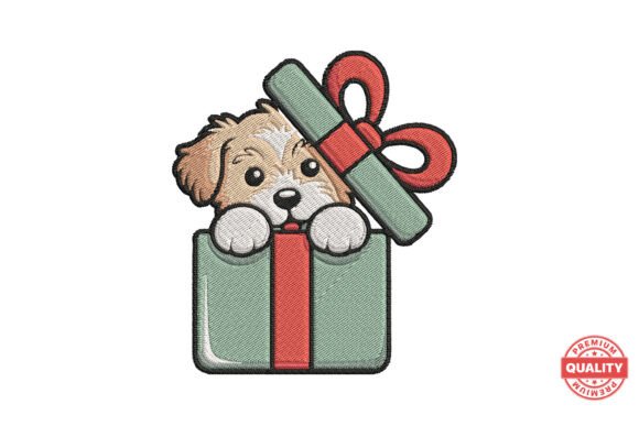 Review: Christmas Puppy in Gift Box Embroidery