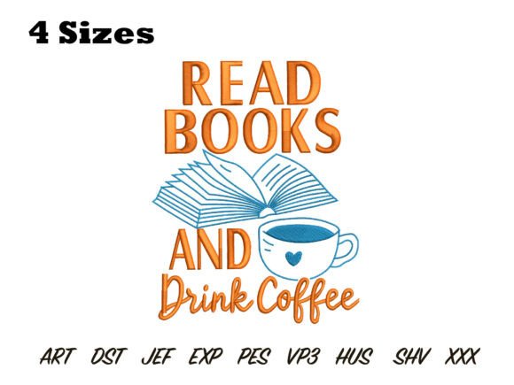 Review: Read Books Drink Coffee Embroidery Design
